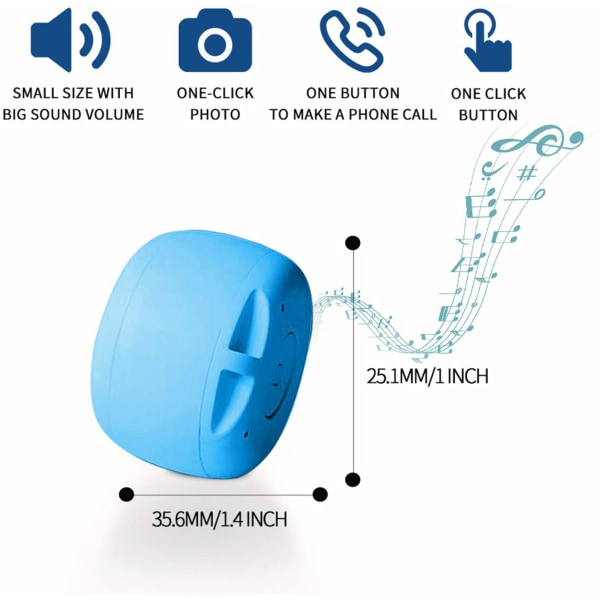 Bärbar mini Bluetooth högtalare, förbättrad bas och högupplöst ljud (svart) Blue