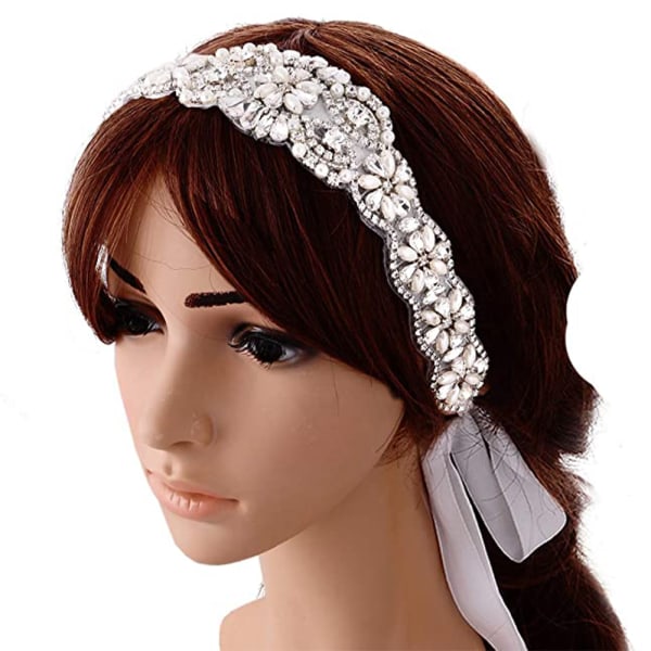 Bröllopsbälte med strass - Silver Rhinestone Bälten för aftonklänning