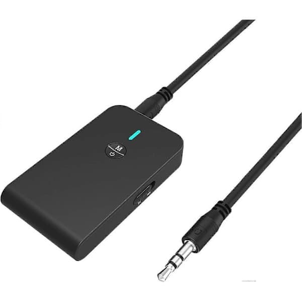 Bluetooth 5.0 sender og mottaker, 3-i-1 trådløs Bluetooth-adapter, 3,5 mm Bluetooth lydadapter (svart)