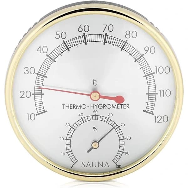 Metal saunatermometer, rundt termometer hygrometer hygrometer termometer til saunarum