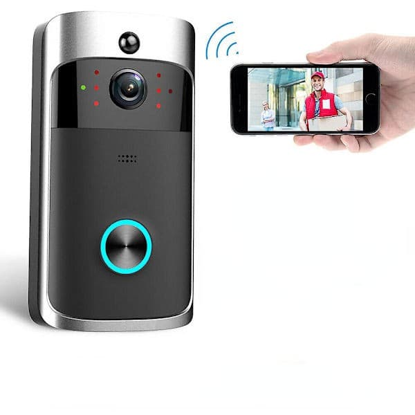 Smart trådløs Wifi Ring Dørklokke Sikkerhetsintercom Kamera Dørklokke Hvit