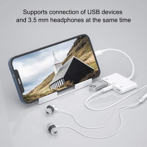 /EA/USB-lydadapter til Lightning, 3-i-1 USB-kameraadapter med