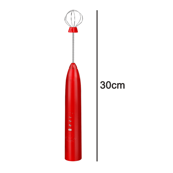 Visp melkeskummer, oppladbar håndholdt elektrisk visp kaffeskummer mikser med 2 rustfrie visper, melkeskumprodusent