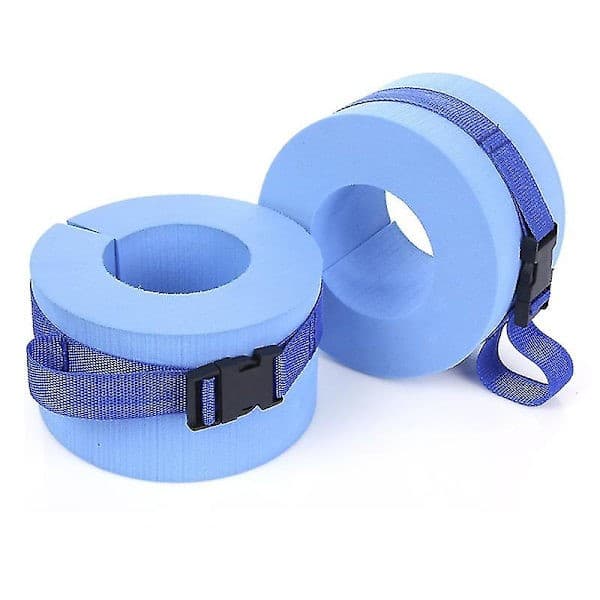Simleggings med flytring, vuxen simarmband (2-pack, blå)