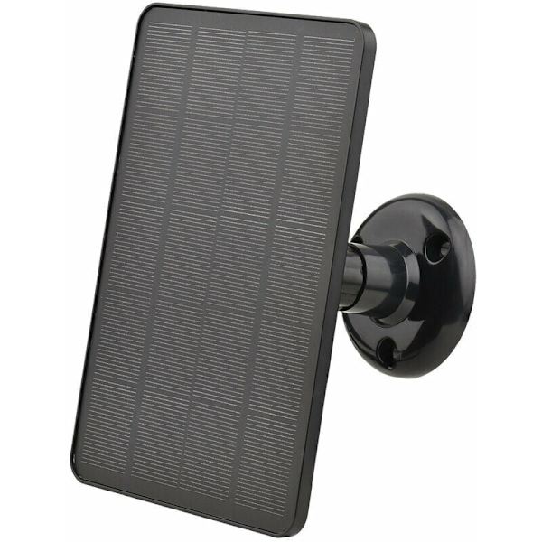 4W 5V solcellepanel til sikkerhedskamera solenergi oplader med 10ft kabel DIY vandtæt justerbar udendørs vægmonteret solcellepanel (sort)