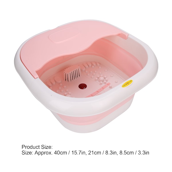 Fod Spa Massager med Konstant Temperatur, Rødt Lys Terapi, Foldbar Fodbad Tønde, Pink, EU Stik, 220V
