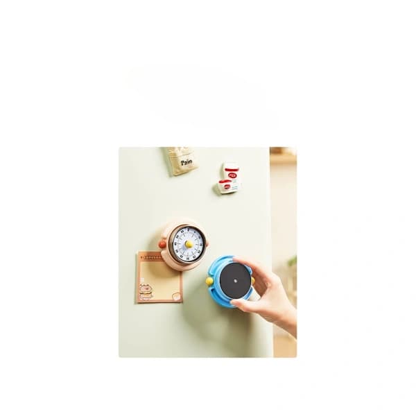 Visuel magnetisk timer, påmindelse til studier/køkkenbagning (hvid)