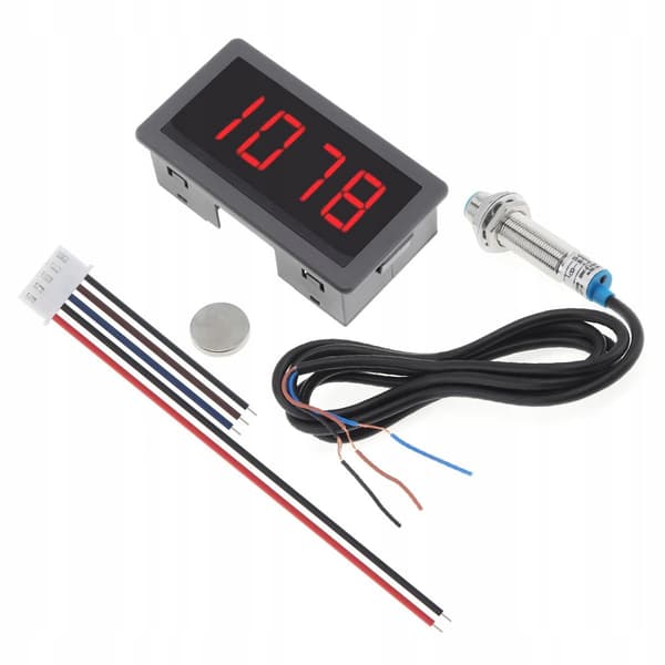 Digital hastighetssensor CF5135C-Z – LED-display | Hall-sensor | 10-9999 RPM | för axlar och fläktar