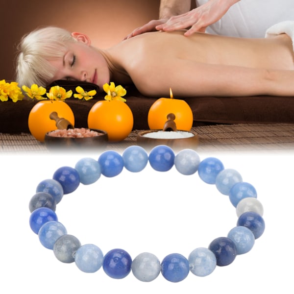 8MM Perle Armbånd Unisex Stress Relief Jadesten Stræk 23stk Perler Healing Smykker til Yoga Meditation Blå