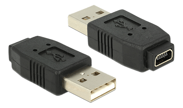 Sovitin USB 2.0 A uros > mini USB B 5-nastainen naaras