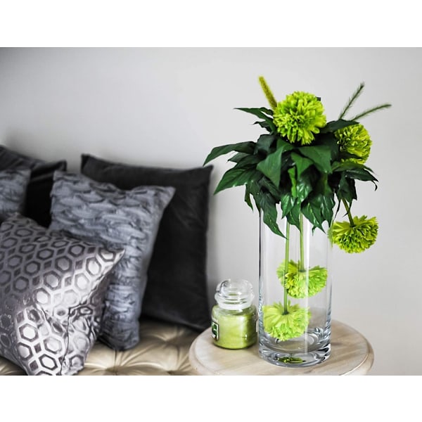 Hurricane Flytande Ljushållare, Klar Glas Cylinder Vas för Blomsterarrangemang, Perfekt för Bordsdekorationer (Diameter 5\", Höjd 12\")