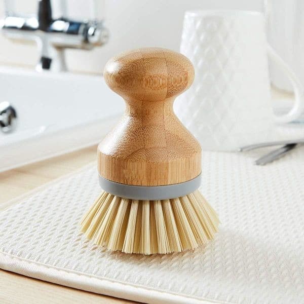 Naturliga diskborstar i bambu, naturlig grå/träfärg, 2-pack