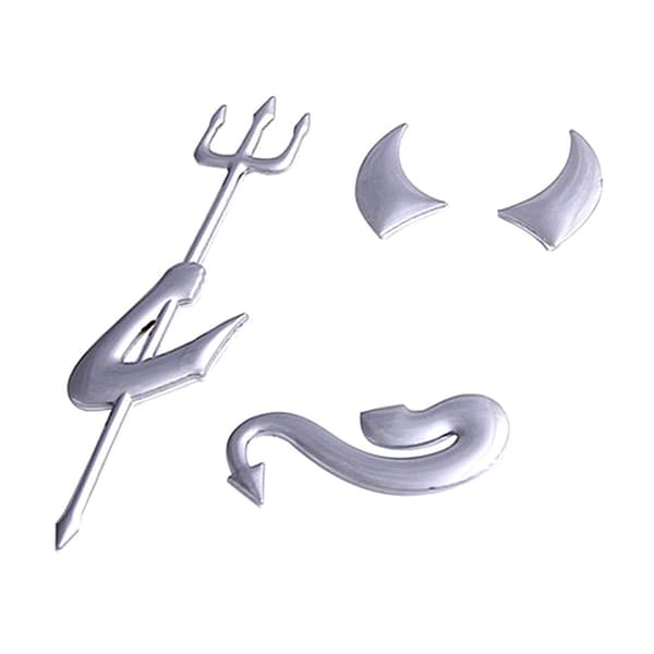 3D bilmærkat til bilens logo djævel - Forskellige farver Sølv