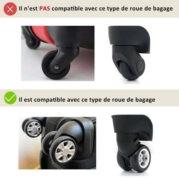 Bagagehjulovertræk - 8-pak - Diameter 4,3 til 5 cm - Assorterede farver