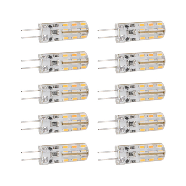 10 kpl G4 LED-lamppua 1,5 W DC12V Lämmin valkoinen 3000K 110LM Bi Pin -lamput LED-kaappivalaisimiin pihalle