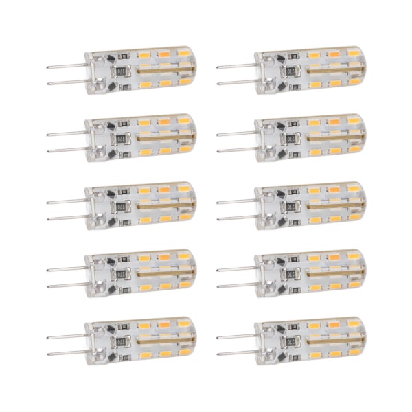 10 st G4 LED-lampa 1,5 W DC12V Varmvit 3000K 110LM Bi Pin-ljuskällor LED för skåpbelysning Gård