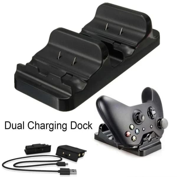 Ladestation til to controllere - med batterier