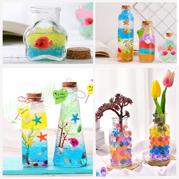 Giftfria gelépärlor för heminredning, kristallklara gelépärlor som expanderar fantastiskt i vatten, perfekta för vasfyllning och blomsterarrangemang