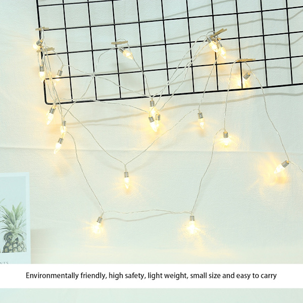 20 LED-lysstreng i furukongleform for fest, hjem, bryllup, feriedekorasjon