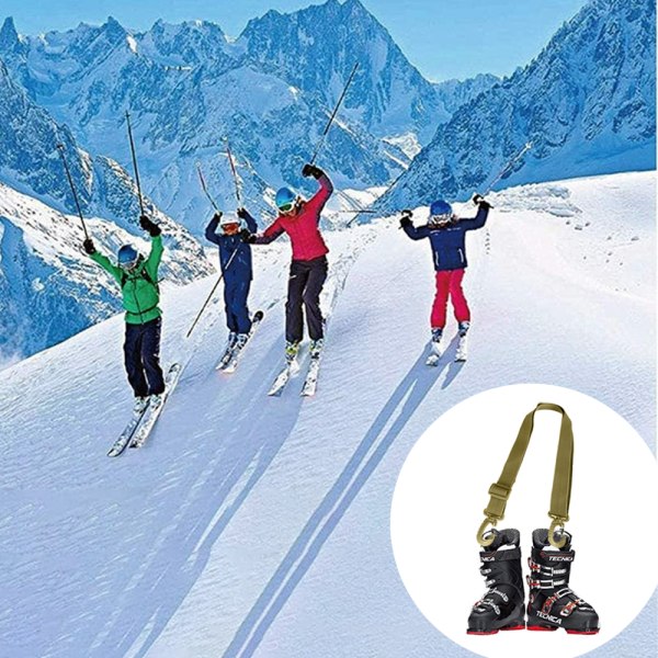 Nylon Snowboard Boot Bärrem för rullskridskor, pjäxor, etc. Svart skidutrustning Brown