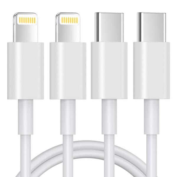 (Vit) USB-C Lightning-datakabel, 1 meter x 2-pack, MFi-certifierad, iPhone-laddningskabel USB-C kompatibel med iPhone 14/13/13 Pro/12/12 Pro Max/