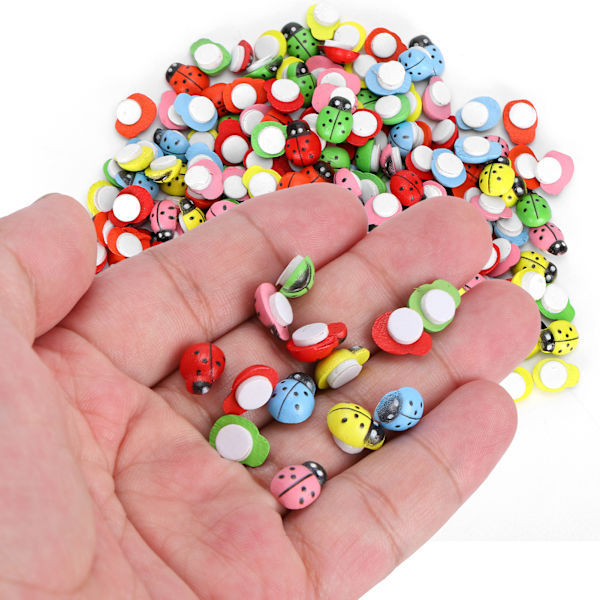 300 st trä nyckelpigor landskap simulering små hantverk scrapbooking DIY dekoration tillbehör