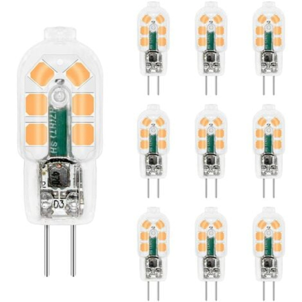 G4 LED-lampa 12V 2W Varmvit 3000K, 200lm, G4 10W 20W Halogenlampa motsvarande, Icke-dimmbar, Bi-pin G4 12V LED AC DC för Krona, Bord