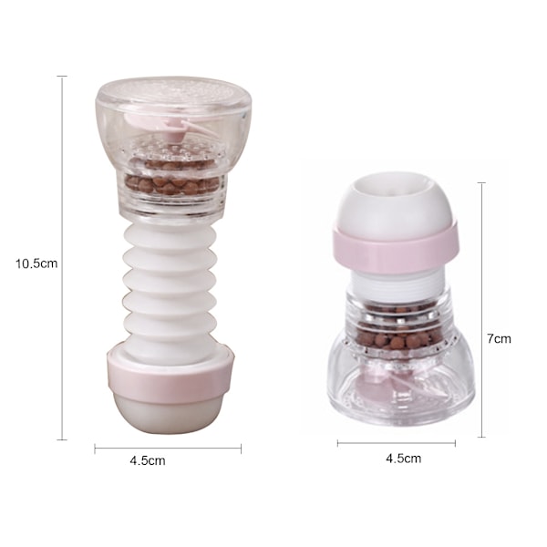 360° Rotationsbar Splashesäker Kran Duschmunstycke Filtermunstycke (Rosa)