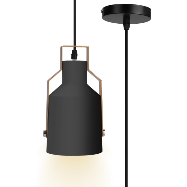 110-240V E27 Moderne LED-pendellampe Prøve Taklampe til Bar Balkon Kjøkken Svart