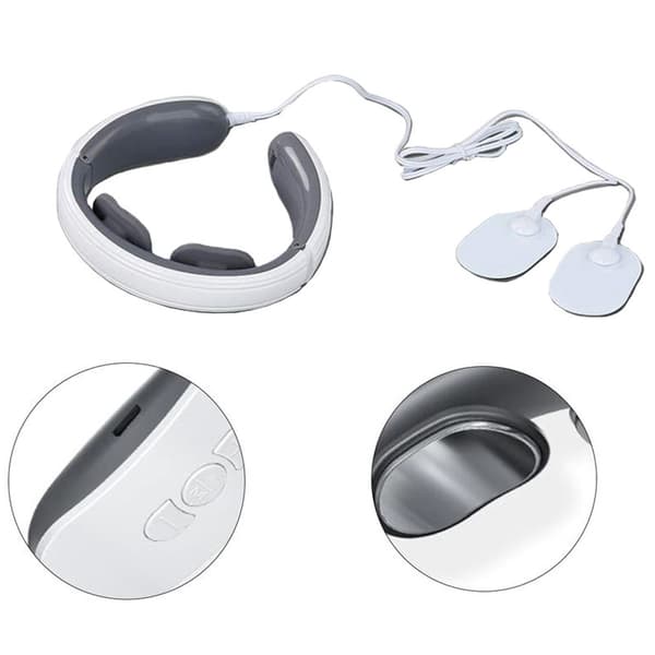 TENS & EMS Nackmassage 2-i-1 | Elektrisk Nackmassager vit