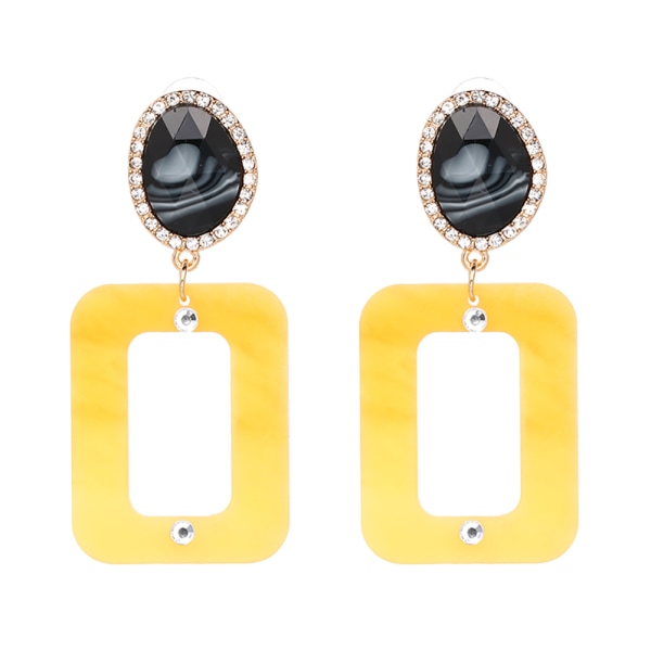 Enkla överdrivna bohemiska geometriska örhängen Fashionabla smycken för flickor för kvinnor (gul)