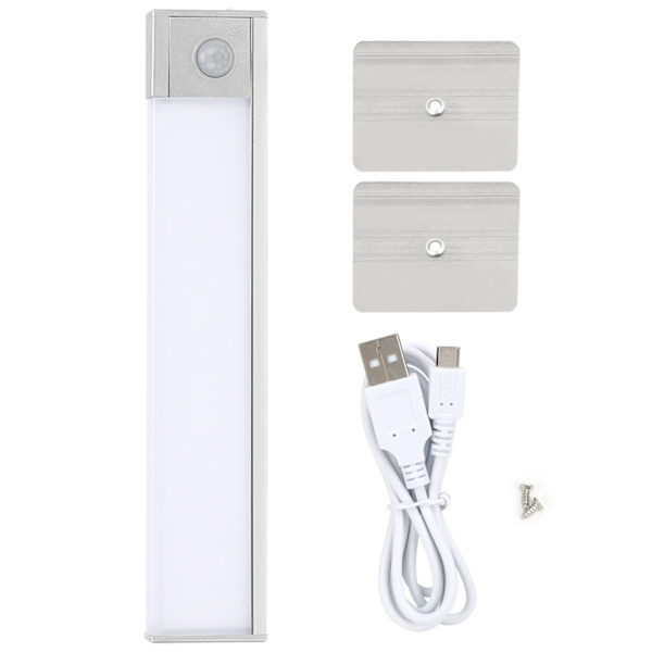 LED-kehon liikeanturikaappivalaistus USB-latauksella keittiön kaappeihin, vaatekaappeihin, luonnollinen valo