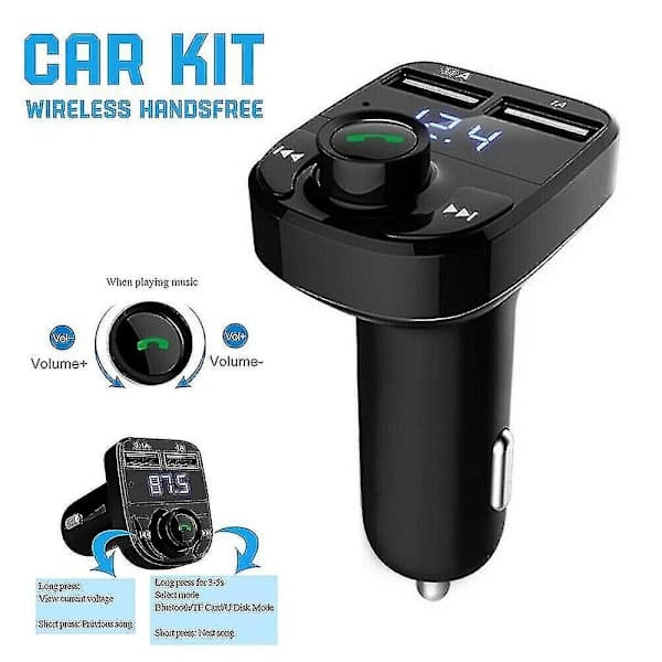Bluetooth langaton autolähetinsovitin radio MP3-soitin 2 USB-autolaturi