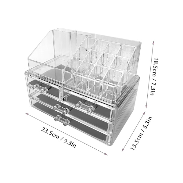 Multifunktionel Transparent Akryl Neglekunst Makeup Opbevaringskasse Organizer Opbevaringsboks A-Stil
