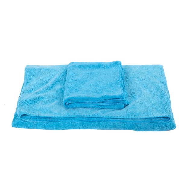 Dame Superfin Fiber Varmt Håndkle Wrap Badekåpe + Håndkle Dusj SPA Badsett Blå Sjø