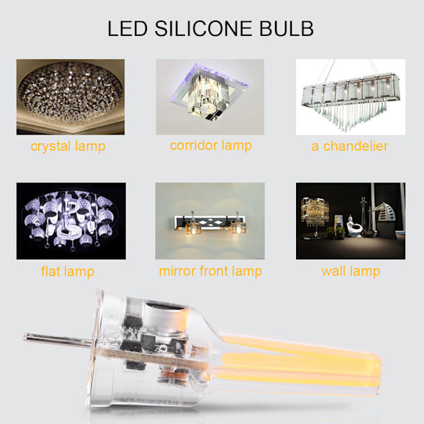 COB2508 G4 LED-lampor, icke-dimmbara silikonlampor (varmvit 12V~24V)