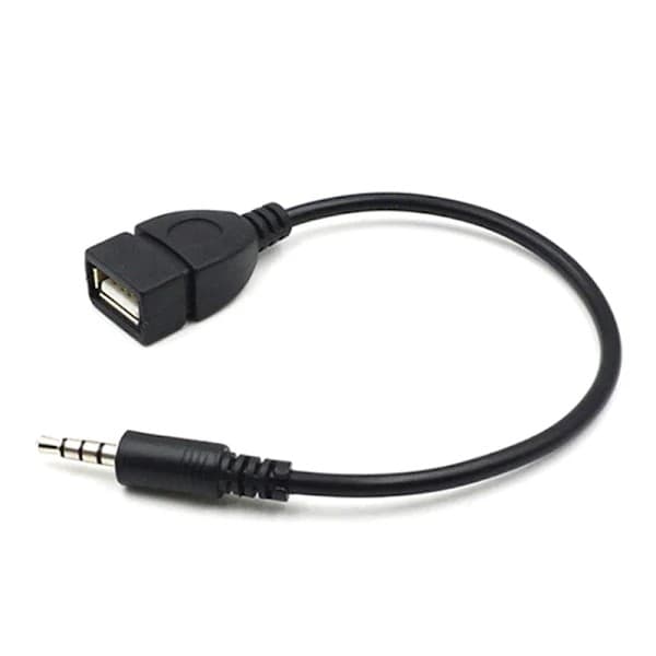 Bil MP3-afspillerkonverter 3,5 mm han AUX til Jack-stik til USB 2.0