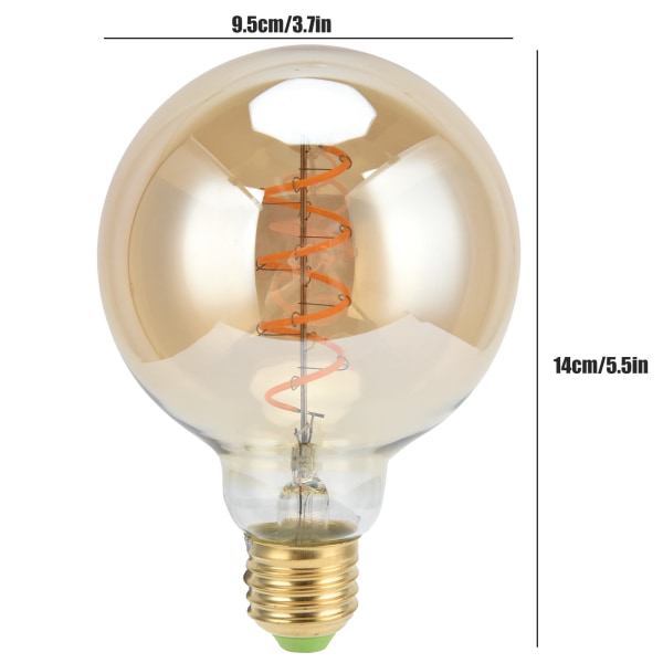 Glødelampe LED Dæmpbar Fleksibel Glødetråd Enkelt Spiral Retro E27 4W Varm Hvid Glødelampe 110V Guld