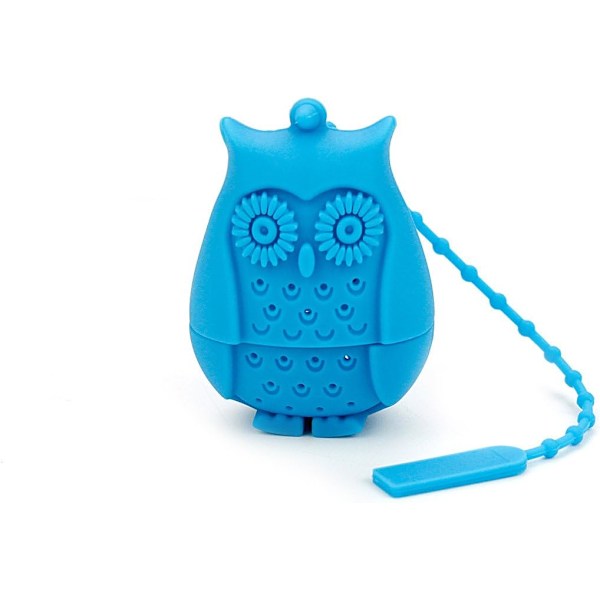 Återanvändbara tepåsar, värmebeständig livsmedelsgodkänd silikon kreativ tecknad uggla design löste teinfuser för teälskare present