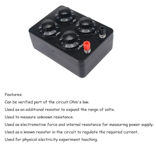 0-9999 Ohm Enkelt Modstandsboks Præcision Variabel Dekade Modstand Undervisningsinstrument