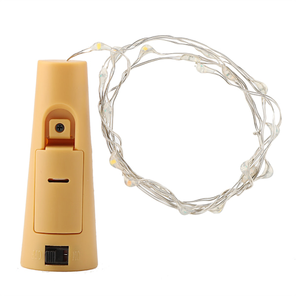 2 st korkformade ljusslingor, LED-lampa för vinflaska, batteridriven, DIY-del (vit)