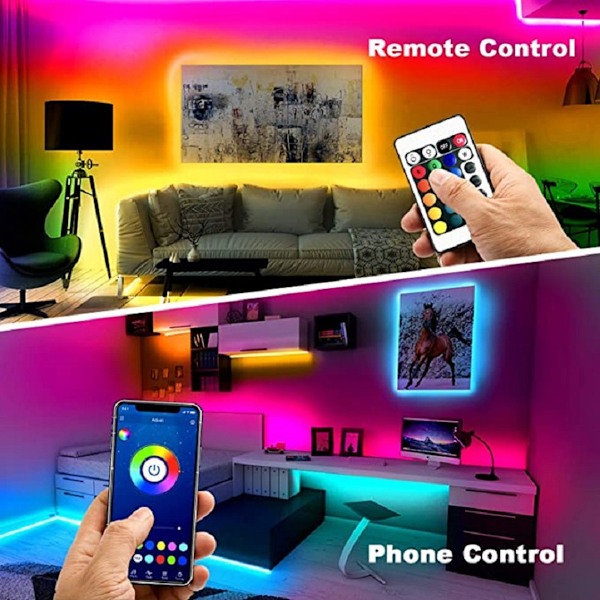 LED-slinga för rumsinredning, RGB färgskiftande USB-driven drömfärg individuellt adresserbar LED-slinga för TV, dator, under