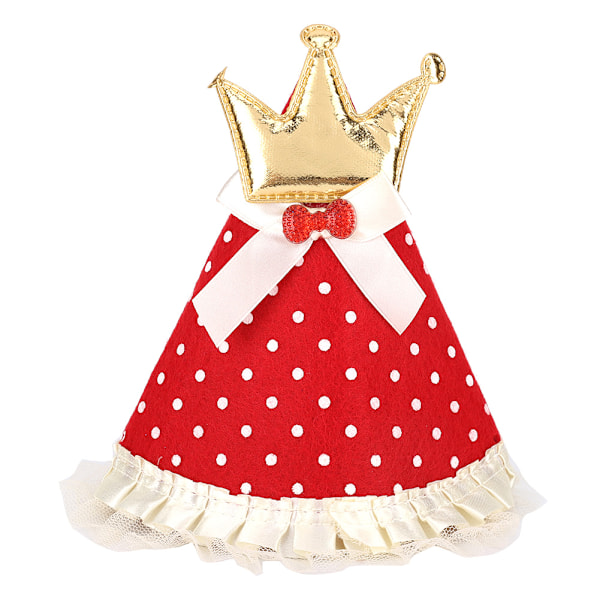 1 st Partyhattar - Liten Prinsessa Krona Partyhattar DIY Söt Handgjord Prickig Hatt