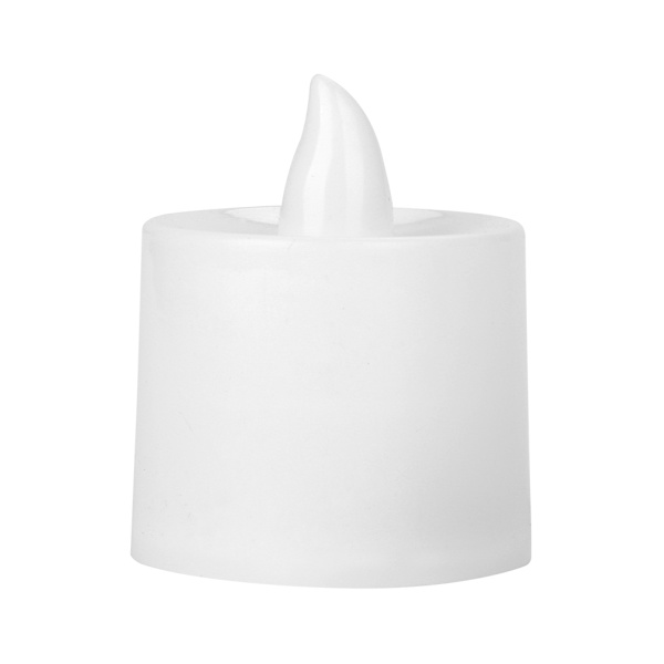 24 stk LED stearinlyslampe flerfarget nattdekorasjonslys (hvitt skall + gult lys)
