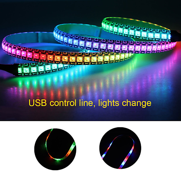 Vattentät USB RGB LED-listbelysning bakgrundsbelysning för dator-TV (1 m)