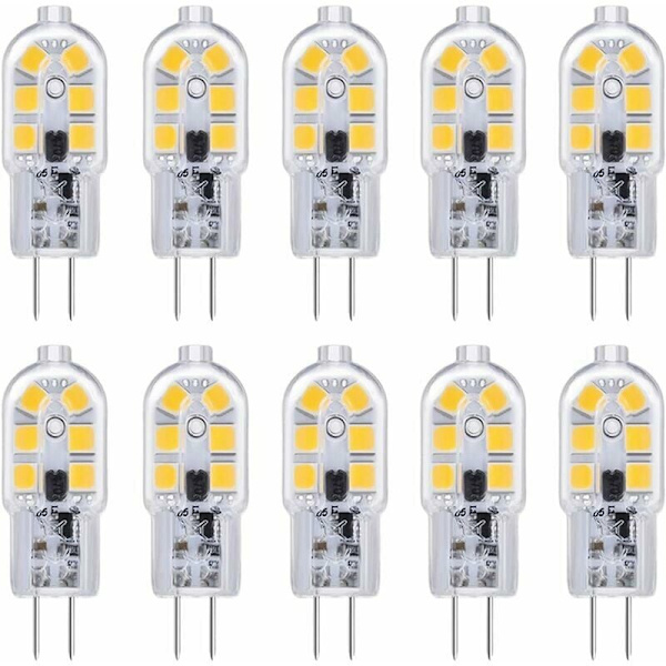 G4 LED-lampa 12V 2W Kallt vitt 6000K, 200LM, G4 Bi-pin Halogen motsvarande 10W 20W, LED G4-lampa 12V AC/DC för husbil/köksfläkt,