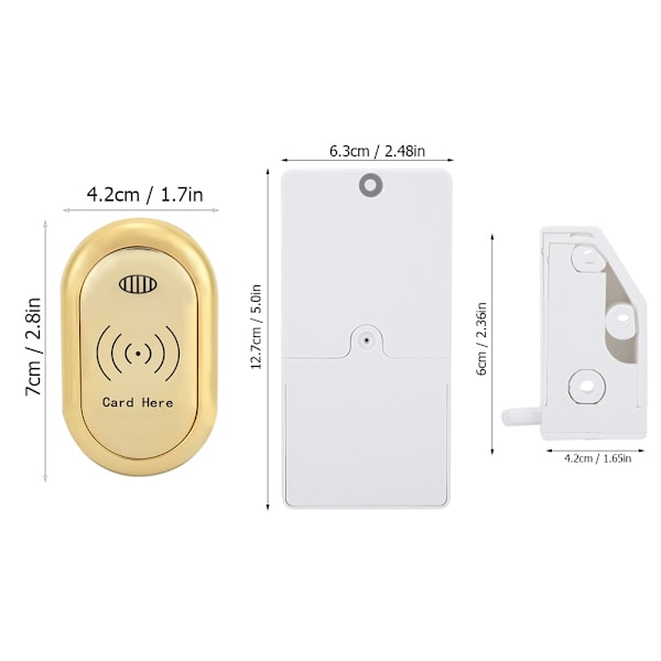 Elektronisk skabslås intelligent knapkortlås (gylden)