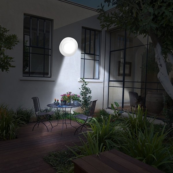 360° roterande smart LED-vägglampa med infraröd rörelsesensor (vit)
