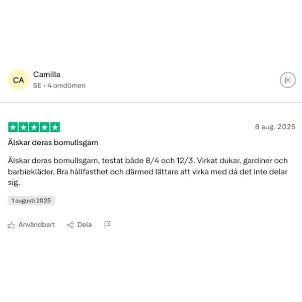 12/6 Hæklegarn Lilla Lilla one size