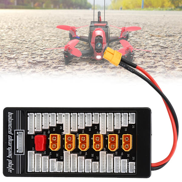 2S-6S XT60-liitin rinnakkaislaturilevy RC-akkulaturilevy Para-levyMusta